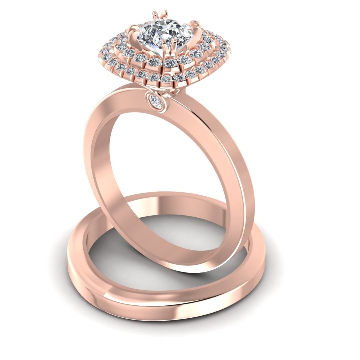 0.69-1.84 CT Round & Cushion Cut Diamonds - Bridal Set - Primestyle.com