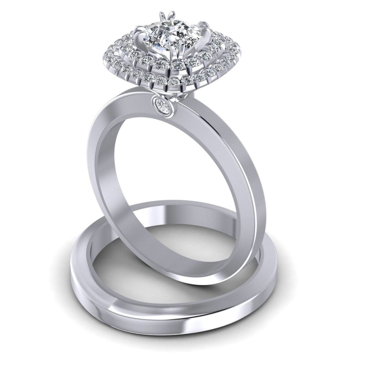 0.69-1.84 CT Round & Cushion Cut Diamonds - Bridal Set