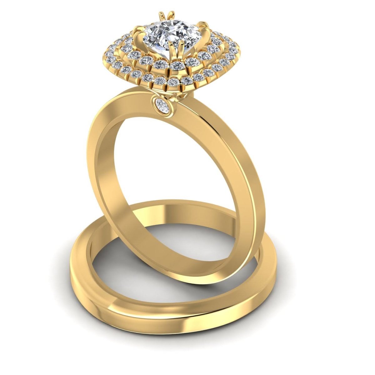 0.69-1.84 CT Round & Cushion Cut Diamonds - Bridal Set - Primestyle.com