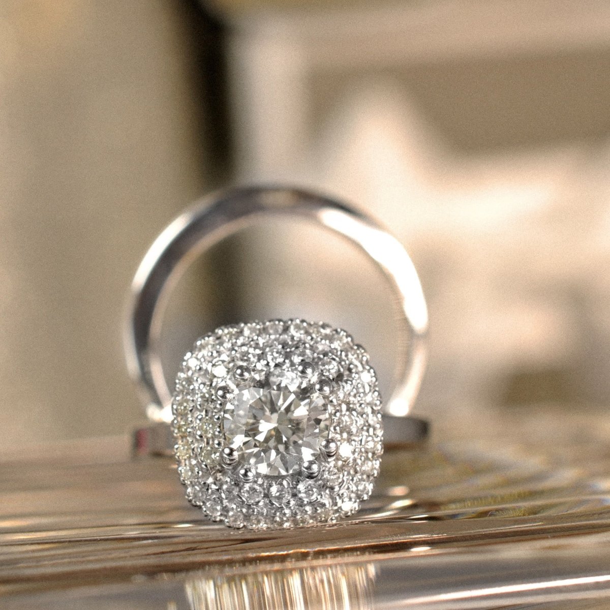 0.69-1.84 CT Round & Cushion Cut Diamonds - Bridal Set