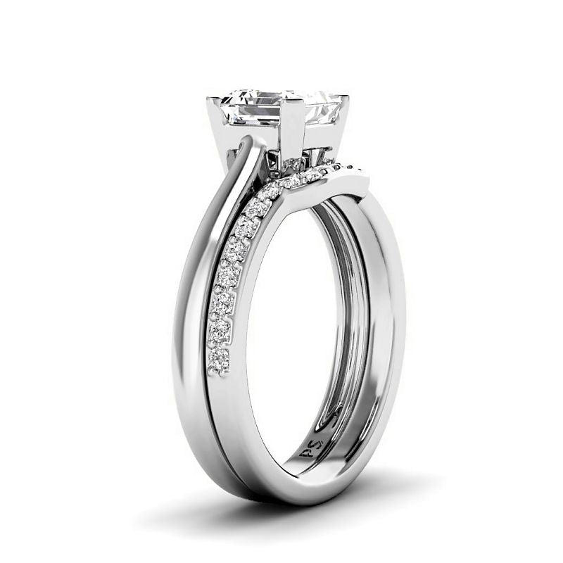 0.70-3.20 CT Round & Ascher Cut Lab Grown Diamonds - Bridal Set - Primestyle.com