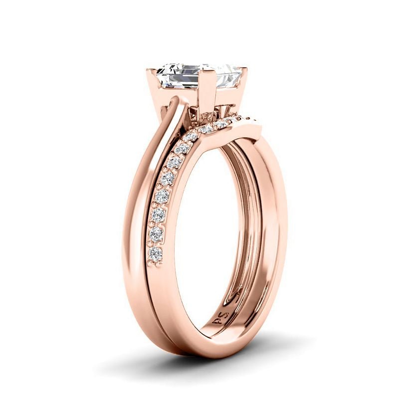 0.70-3.20 CT Round & Ascher Cut Lab Grown Diamonds - Bridal Set - Primestyle.com