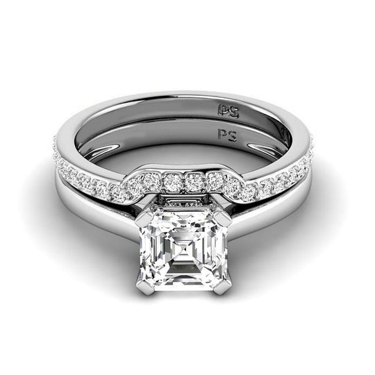 0.70-3.20 CT Round & Ascher Cut Lab Grown Diamonds - Bridal Set