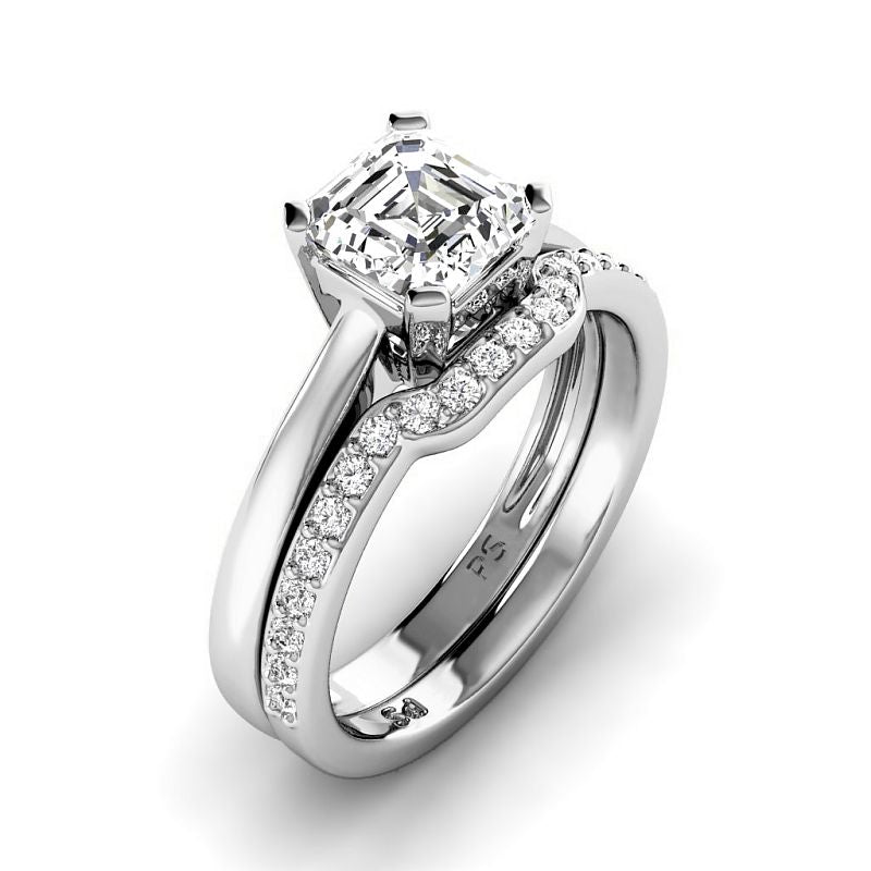 0.70-3.20 CT Round & Ascher Cut Lab Grown Diamonds - Bridal Set - Primestyle.com