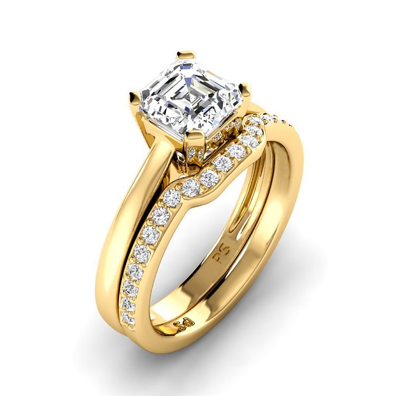 0.70-3.20 CT Round & Ascher Cut Lab Grown Diamonds - Bridal Set - Primestyle.com