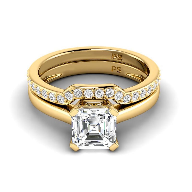 0.70-3.20 CT Round & Ascher Cut Lab Grown Diamonds - Bridal Set - Primestyle.com