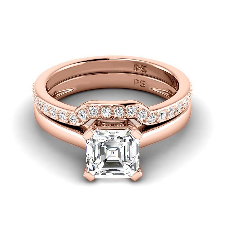 0.70-3.20 CT Round & Ascher Cut Lab Grown Diamonds - Bridal Set - Primestyle.com