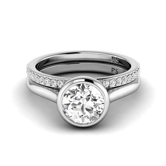 0.70-3.20 CT Round Cut Lab Grown Diamonds - Bridal Set