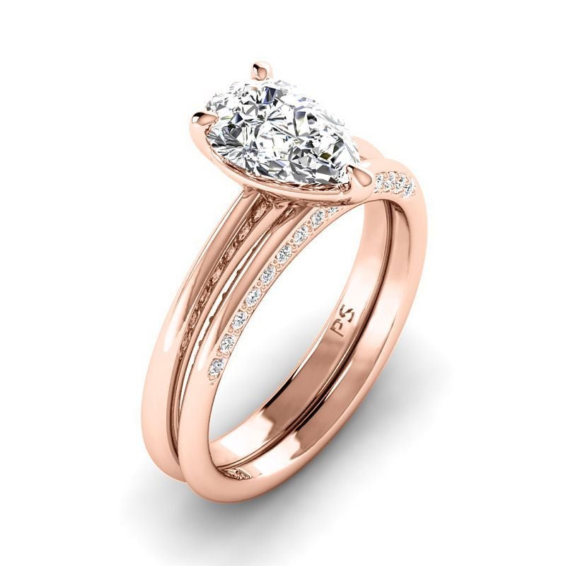 0.70 - 6.20 CT Pear & Round Cut Diamonds - Bridal Set - Primestyle.com