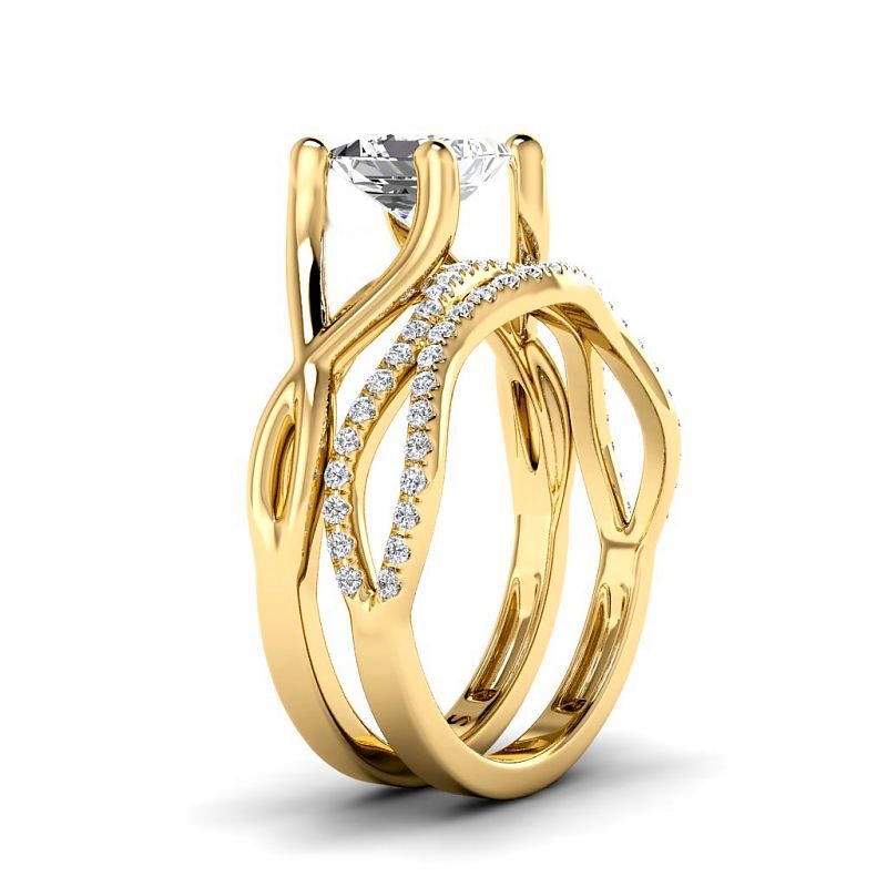 0.70-3.20 CT Round & Princess Cut Diamonds - Bridal Set - Primestyle.com