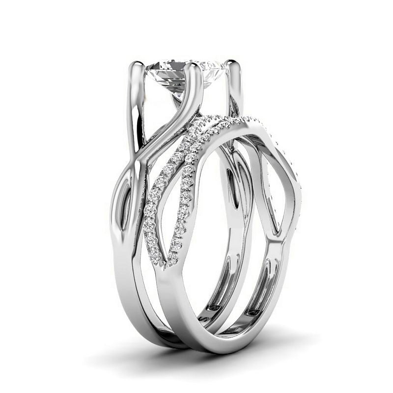 0.70-3.20 CT Round & Princess Cut Diamonds - Bridal Set - Primestyle.com