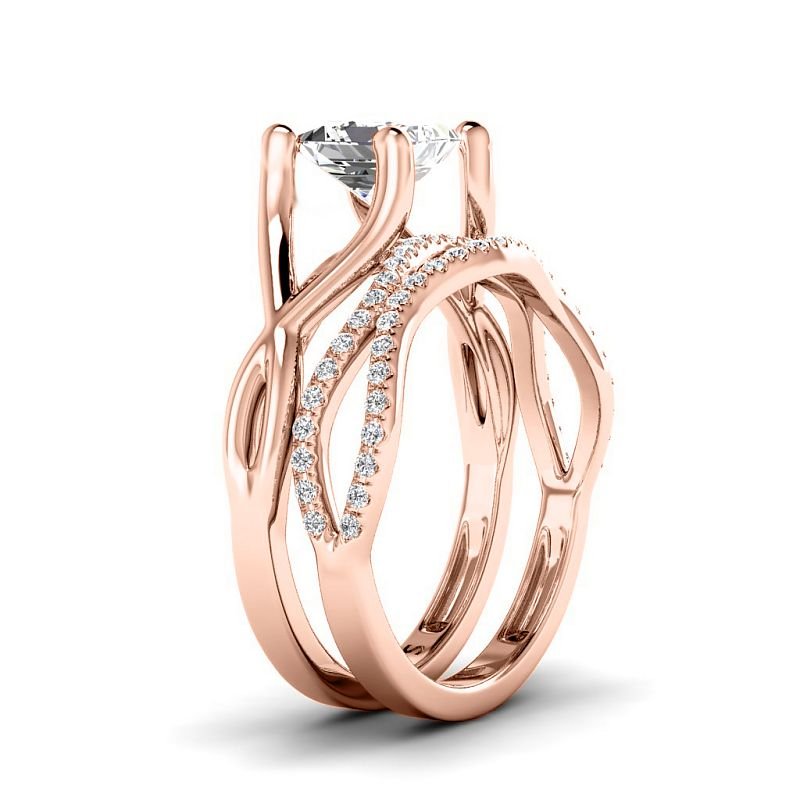 0.70-3.20 CT Round & Princess Cut Diamonds - Bridal Set - Primestyle.com