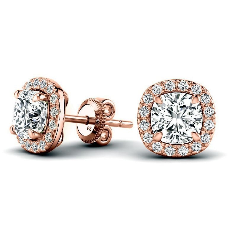 0.70-5.10 CT Round & Cushion Cut Lab Grown Diamonds - Stud Earrings - Primestyle.com