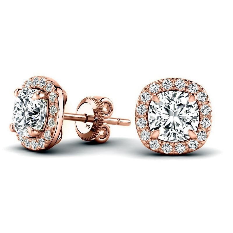 0.70-5.10 CT Round &amp; Cushion Cut Lab Grown Diamonds - Stud Earrings - Primestyle.com