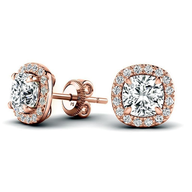 0.70-5.10 CT Cushion & Round Cut Diamonds - Stud Earrings