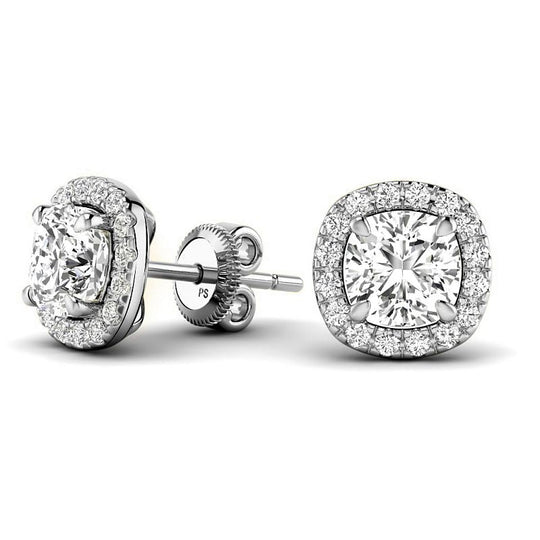 0.70-5.10 CT Round & Cushion Cut Lab Grown Diamonds - Stud Earrings