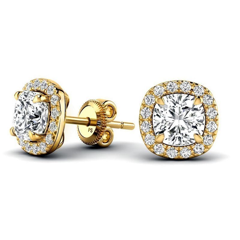 0.70 - 5.10 CT Round & Cushion Cut Lab Grown Diamonds - Stud Earrings - Primestyle.com