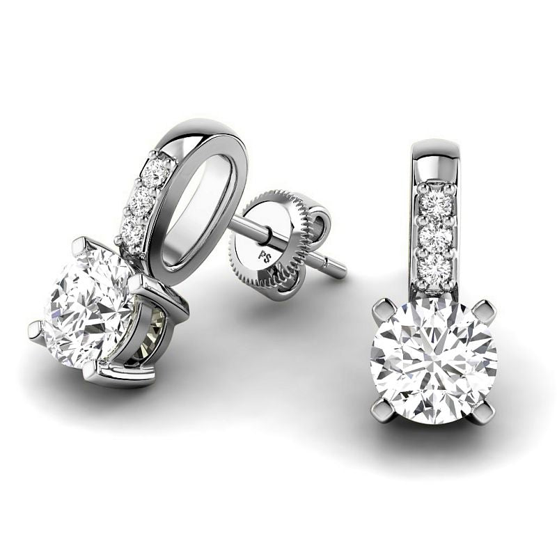 0.70-5.10 CT Round Cut Diamonds - Stud Earrings