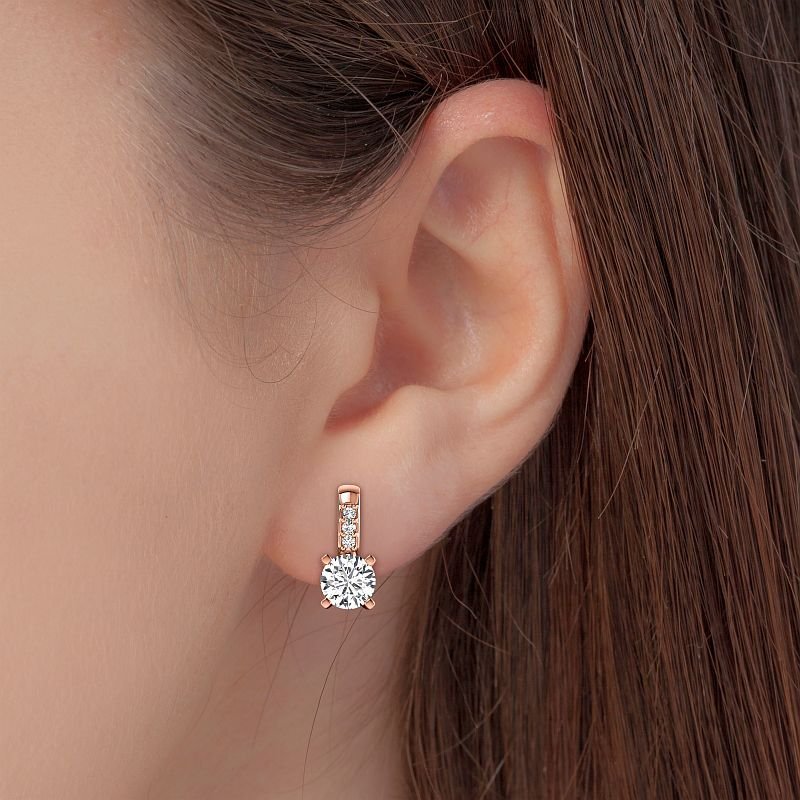 0.70-5.10 CT Round Cut Lab Grown Diamonds - Stud Earrings - Primestyle.com