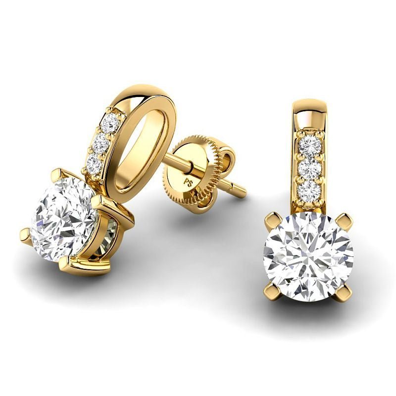 0.70-5.10 CT Round Cut Diamonds - Stud Earrings