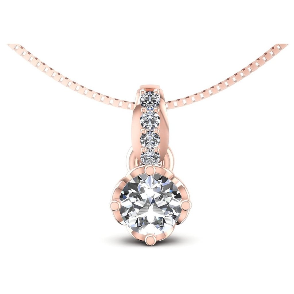 0.70 CT Round Cut Natural Diamonds - Fashion Pendants