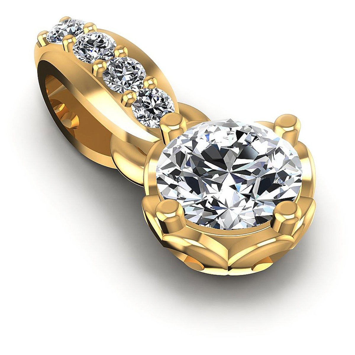 0.70 CT Round Cut Diamonds - Fashion Pendant - Primestyle.com