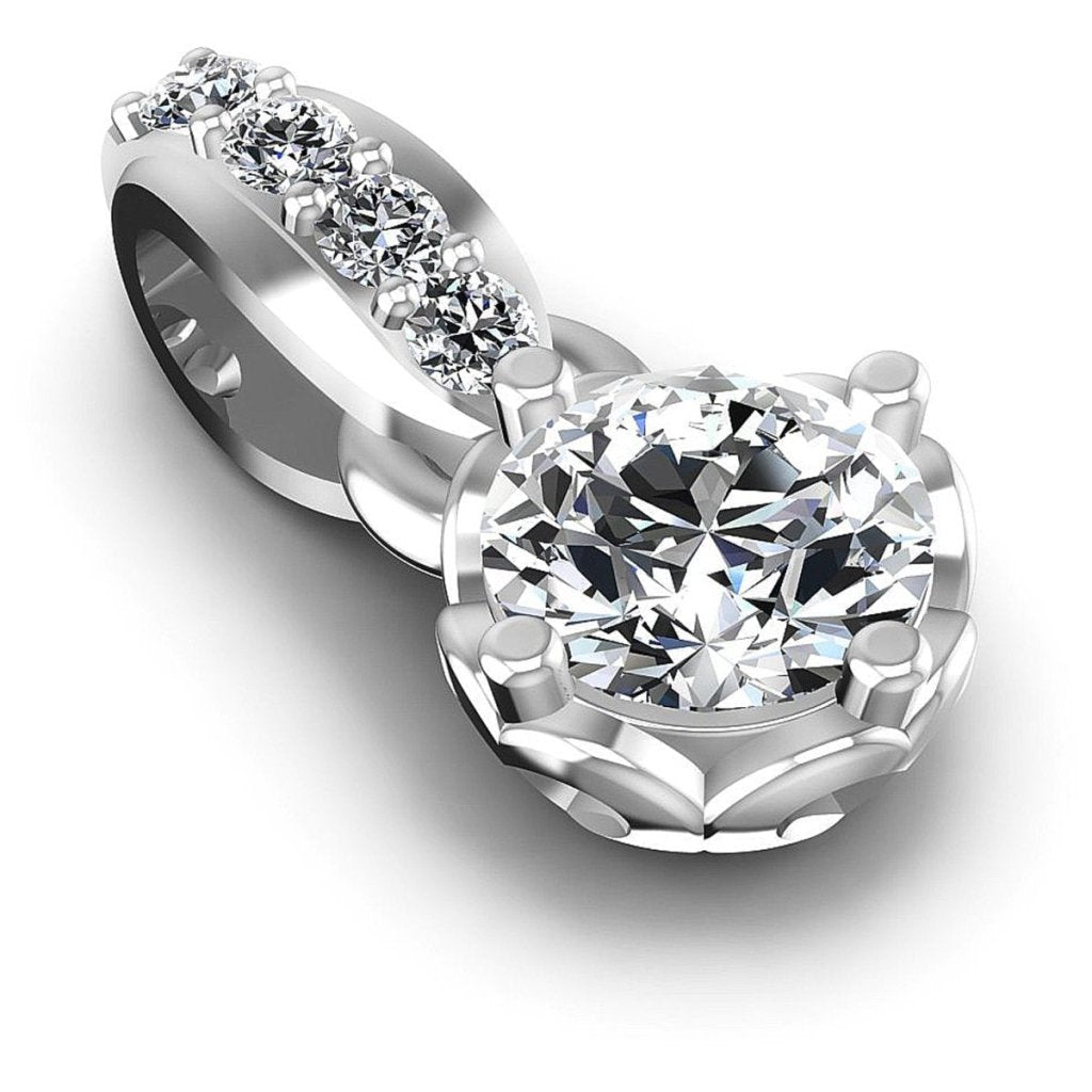 0.70 CT Round Cut Natural Diamonds - Fashion Pendants