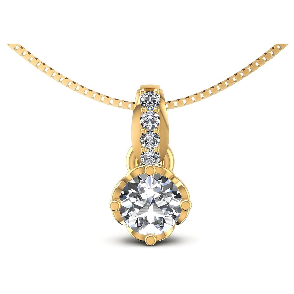 0.70 CT Round Cut Diamonds - Fashion Pendant - Primestyle.com