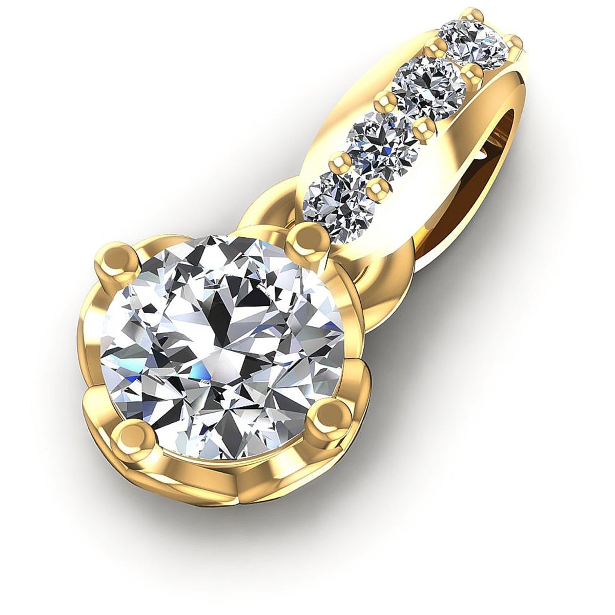 0.70 CT Round Cut Natural Diamonds - Fashion Pendants