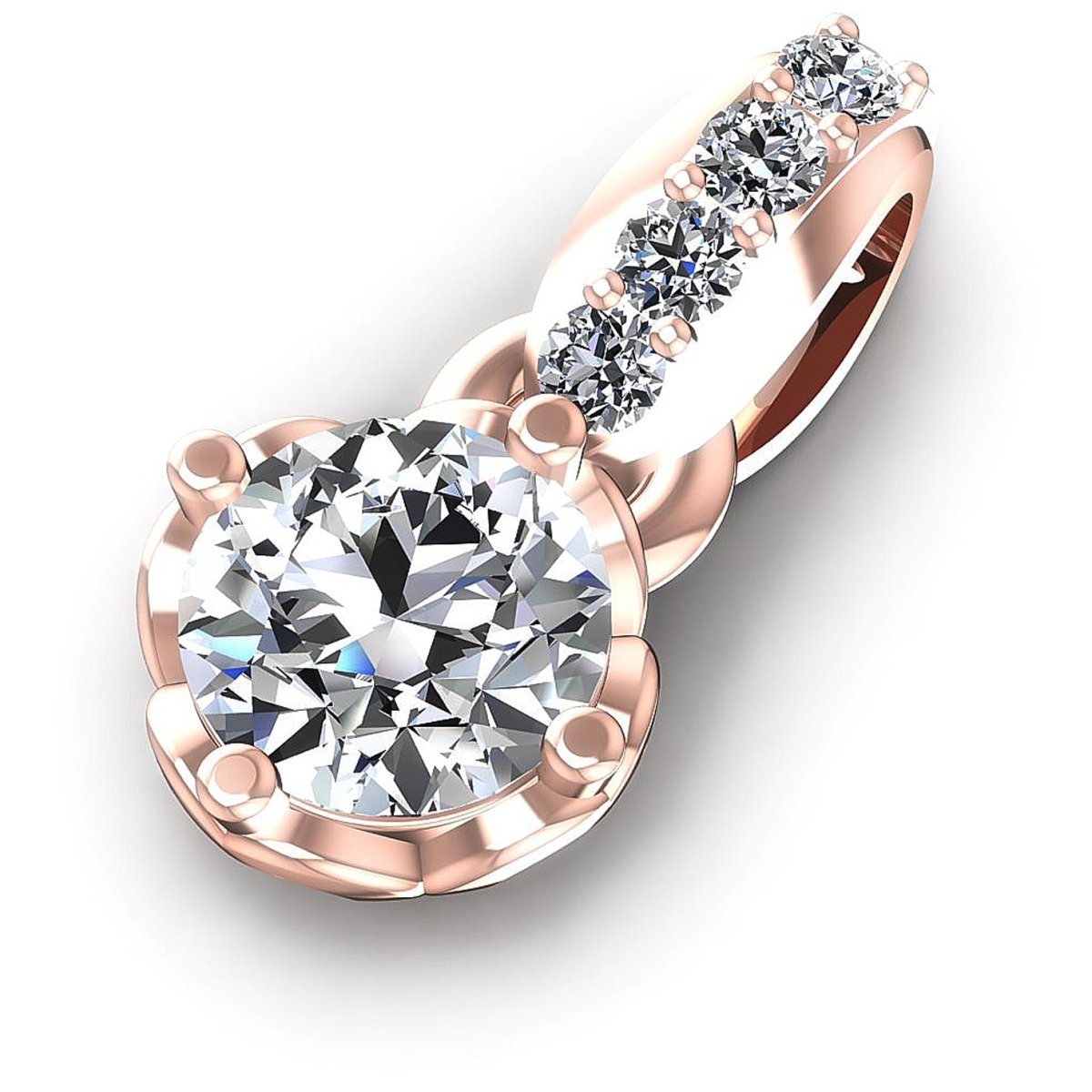 0.70 CT Round Cut Natural Diamonds - Fashion Pendants