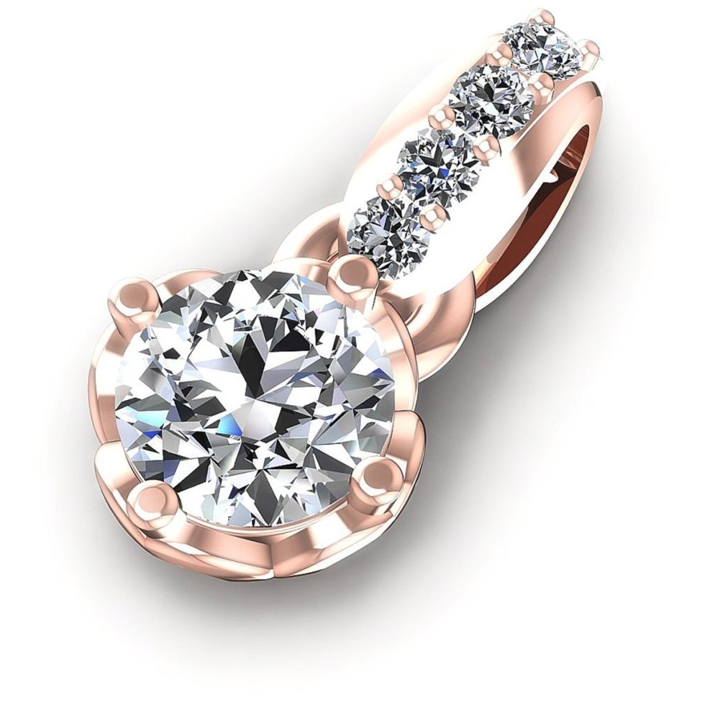 0.70 CT Round Cut Natural Diamonds - Fashion Pendants