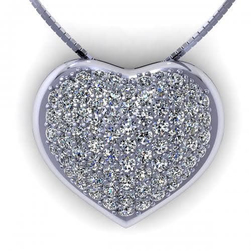 0.70 CT Round Cut Diamonds - Heart Pendant - Primestyle.com