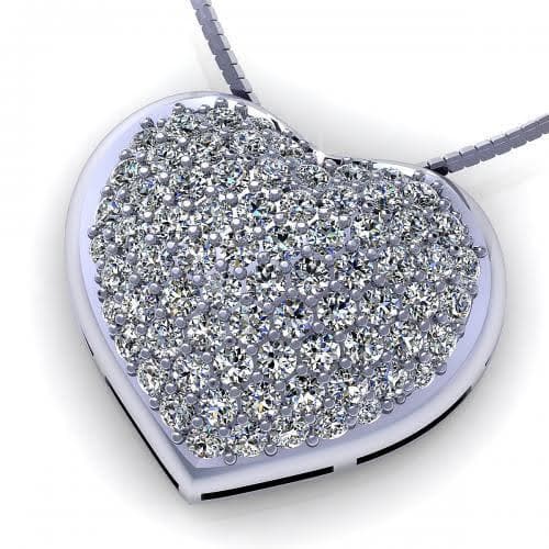 0.70 CT Round Cut Diamonds - Heart Pendant - Primestyle.com