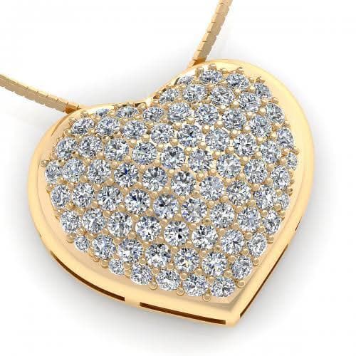 0.70 CT Round Cut Diamonds - Heart Pendant - Primestyle.com