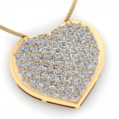0.70 CT Round Cut Natural Diamonds - Heart Pendants