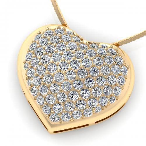 0.70 CT Round Cut Natural Diamonds - Heart Pendants