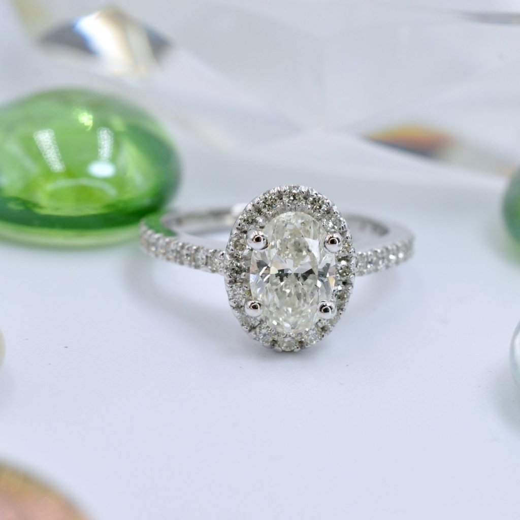0.72 - 1.87 CT Oval & Round Cut Natural Diamonds - Engagement Ring - Primestyle.com
