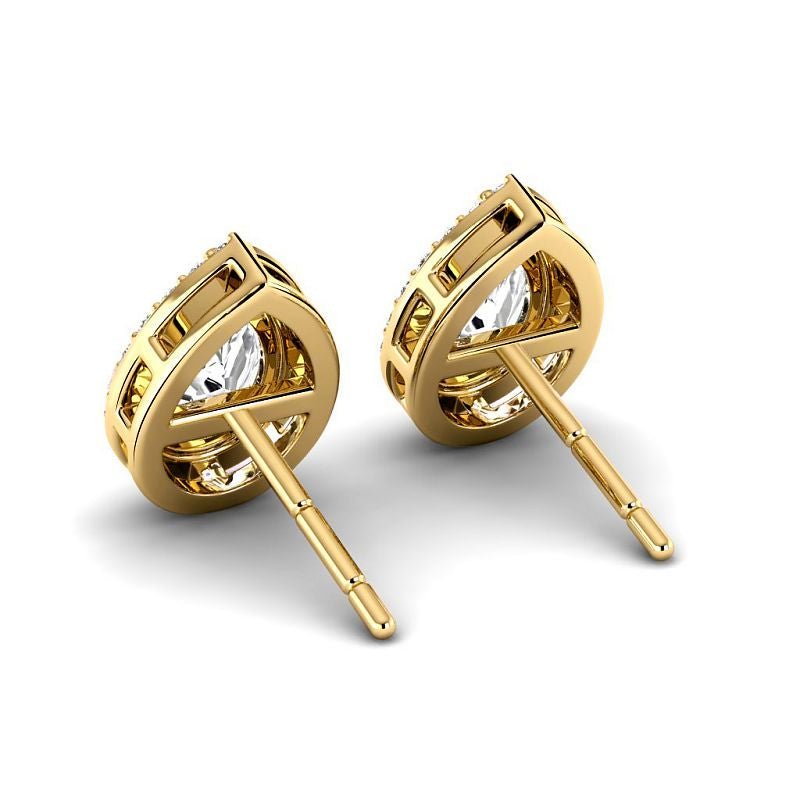 0.72-5.12 CT Round & Pear Cut Lab Grown Diamonds - Stud Earrings - Primestyle.com
