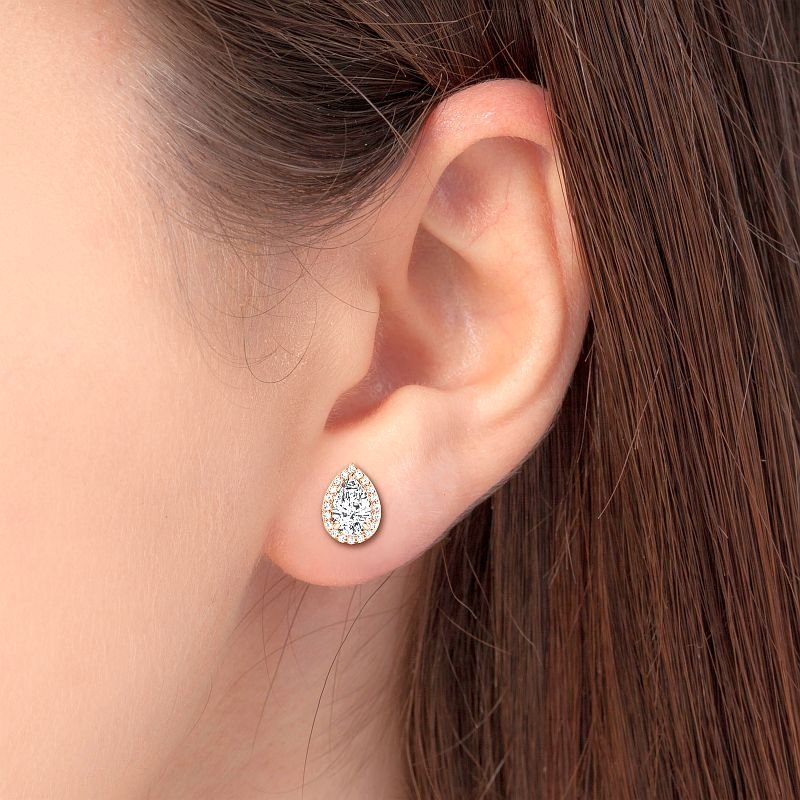 0.72-5.12 CT Pear & Round Cut Diamonds - Stud Earrings