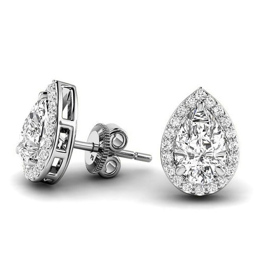 0.72-5.12 CT Round & Pear Cut Lab Grown Diamonds - Stud Earrings
