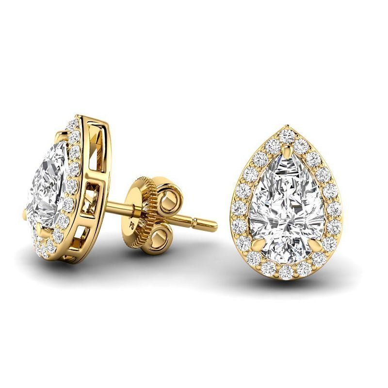 0.72-5.12 CT Pear & Round Cut Diamonds - Stud Earrings
