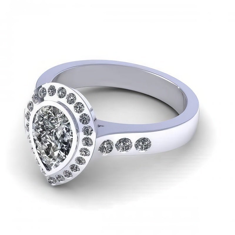 0.73 - 1.88 CT Pear & Round Cut Natural Diamonds - Engagement Ring - Primestyle.com
