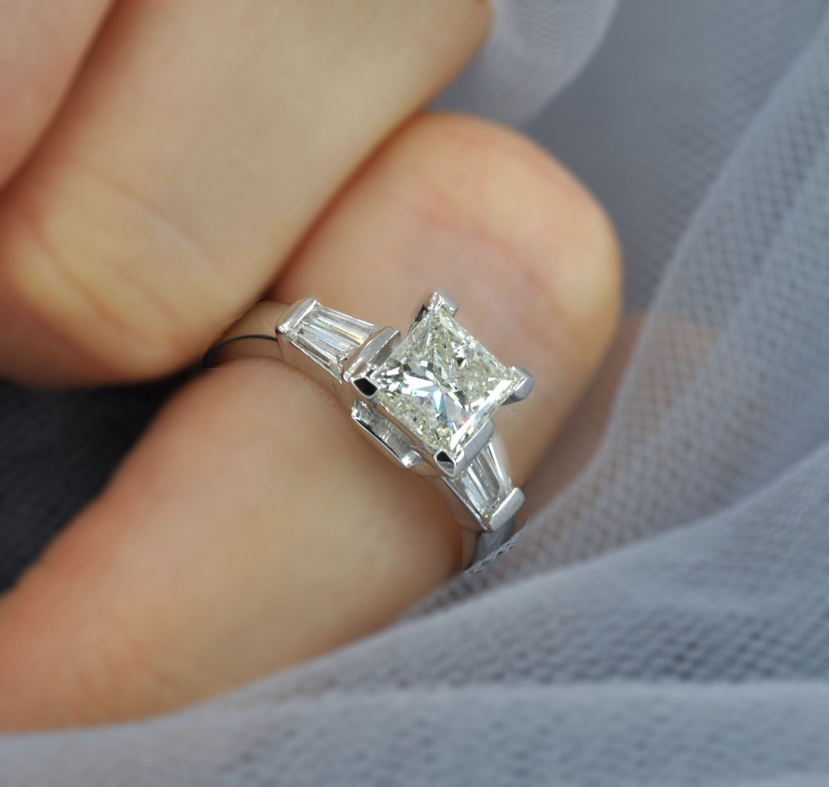 0.75-1.90 CT Taper &amp; Princess Cut Diamonds - Engagement Ring - Primestyle.com