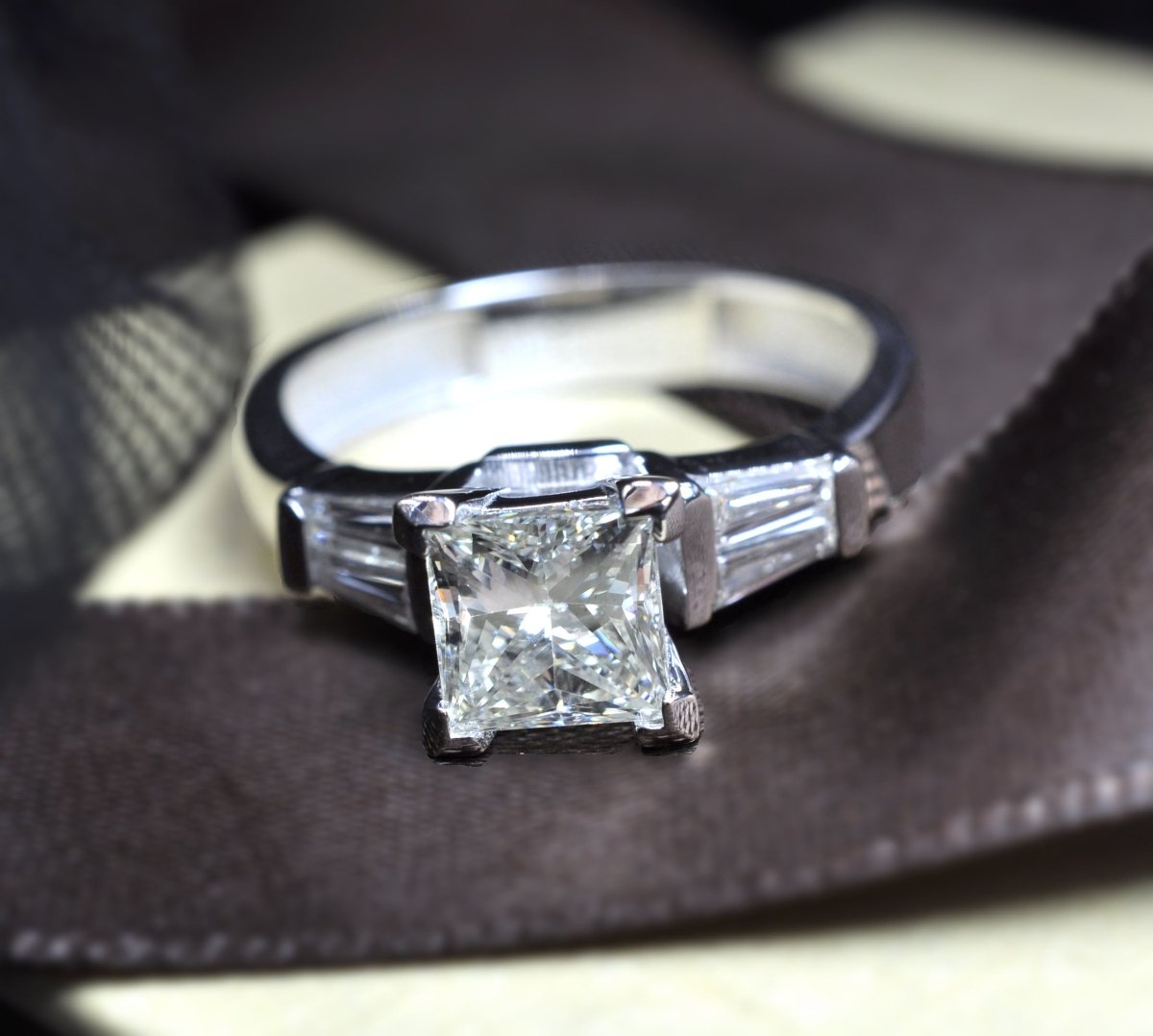 0.75-1.90 CT Taper &amp; Princess Cut Diamonds - Engagement Ring - Primestyle.com