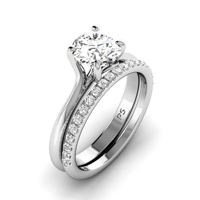 0.75-6.25 CT Round Cut Diamonds - Bridal Set