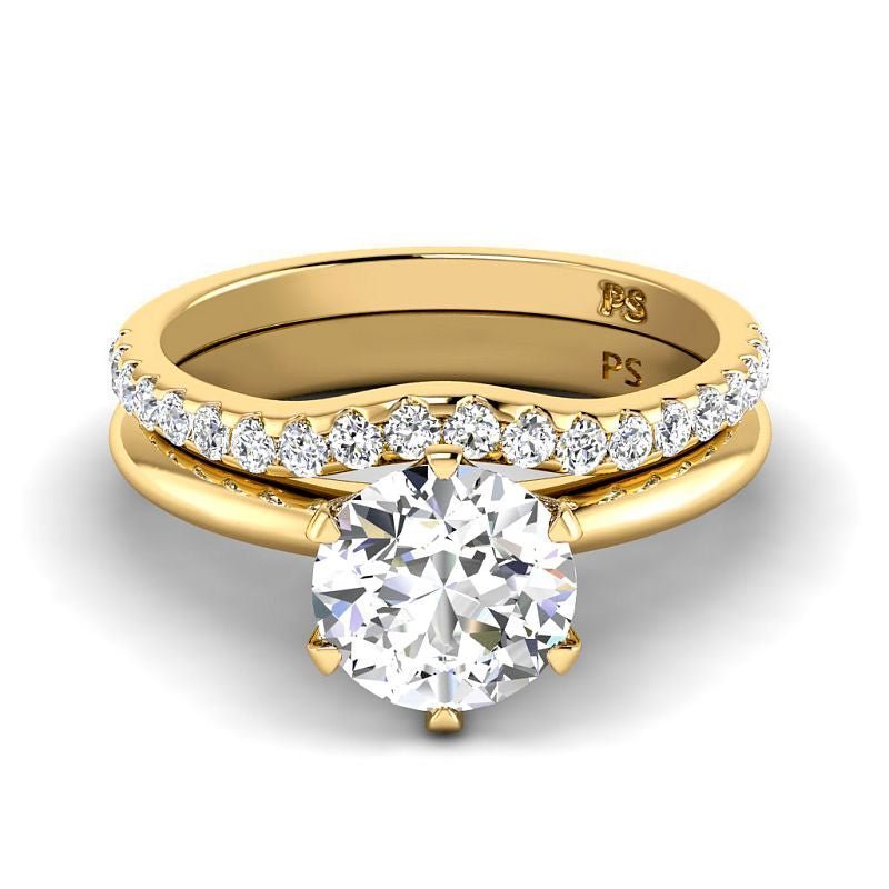 0.75-6.25 CT Round Cut Diamonds - Bridal Set