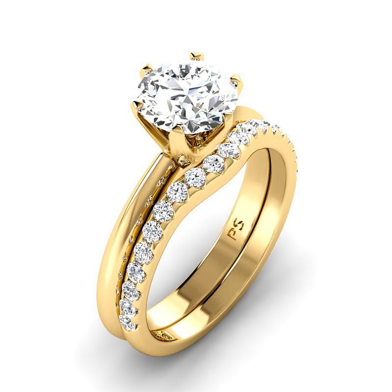 0.75-3.25 CT Round Cut Lab Grown Diamonds - Bridal Set - Primestyle.com