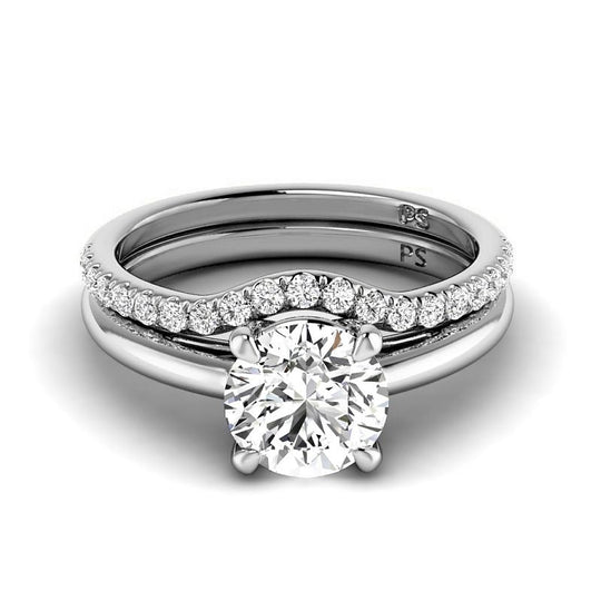 0.75-3.25 CT Round Cut Lab Grown Diamonds - Bridal Set