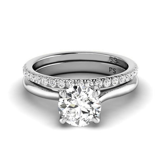 0.75-3.25 CT Round Cut Lab Grown Diamonds - Bridal Set