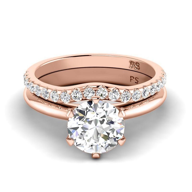 0.75-6.25 CT Round Cut Diamonds - Bridal Set